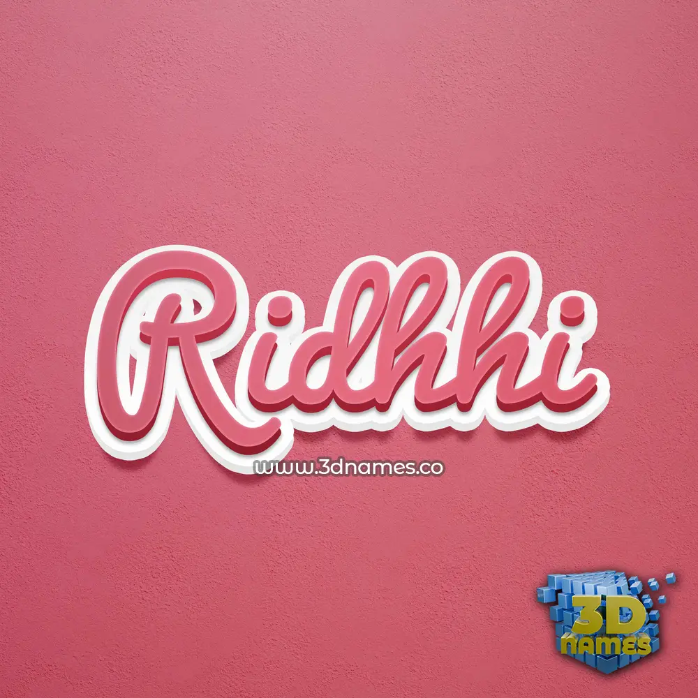 ridhhi in Red Scribble style - 3D name wallpaper
