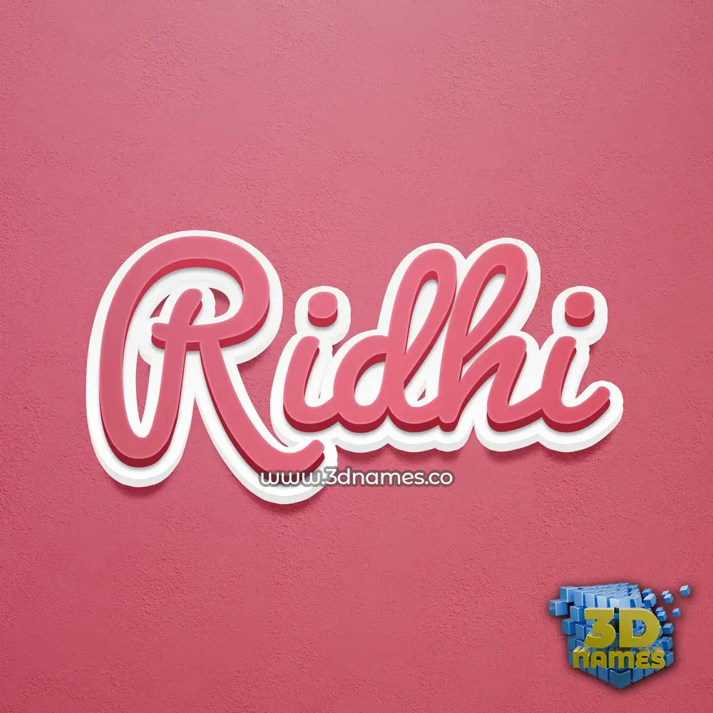 ridhi in Red Scribble style - 3D name wallpaper