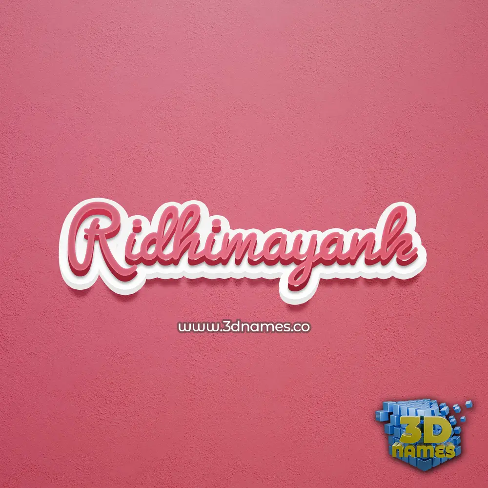 ridhimayank in Red Scribble style - 3D name wallpaper