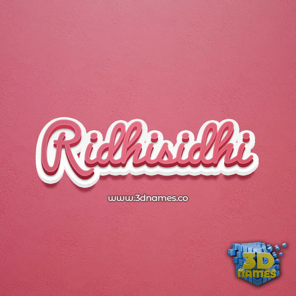 ridhisidhi in Red Scribble style - 3D name wallpaper