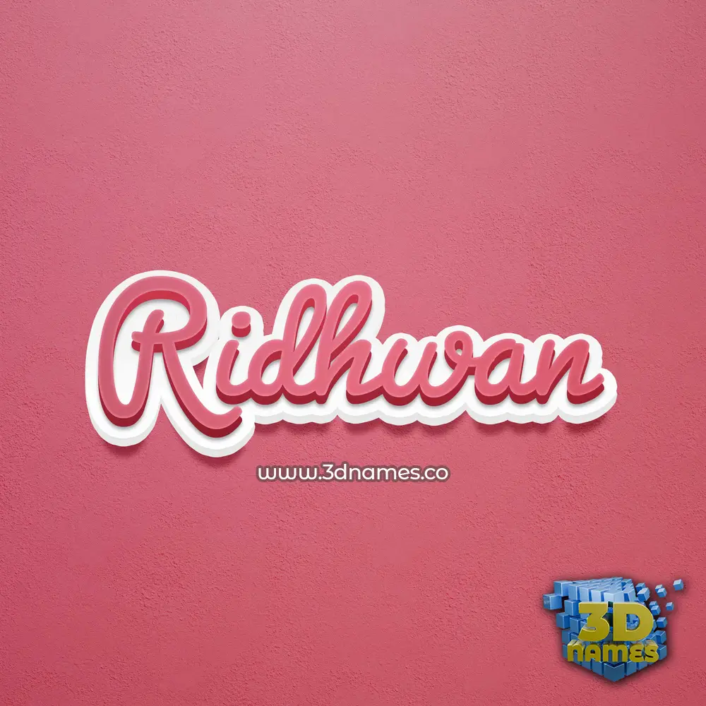 ridhwan in Red Scribble style - 3D name wallpaper