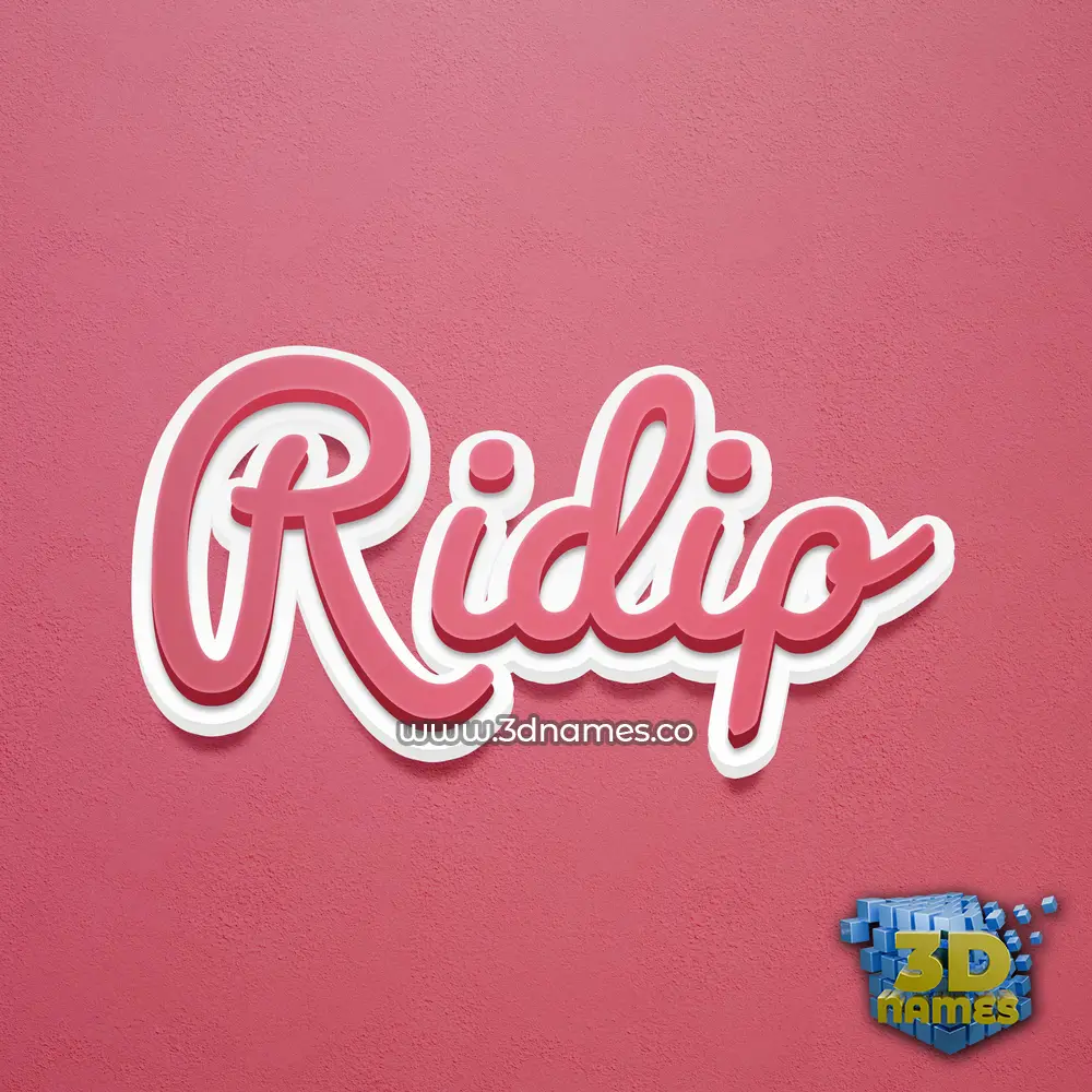 ridip in Red Scribble style - 3D name wallpaper
