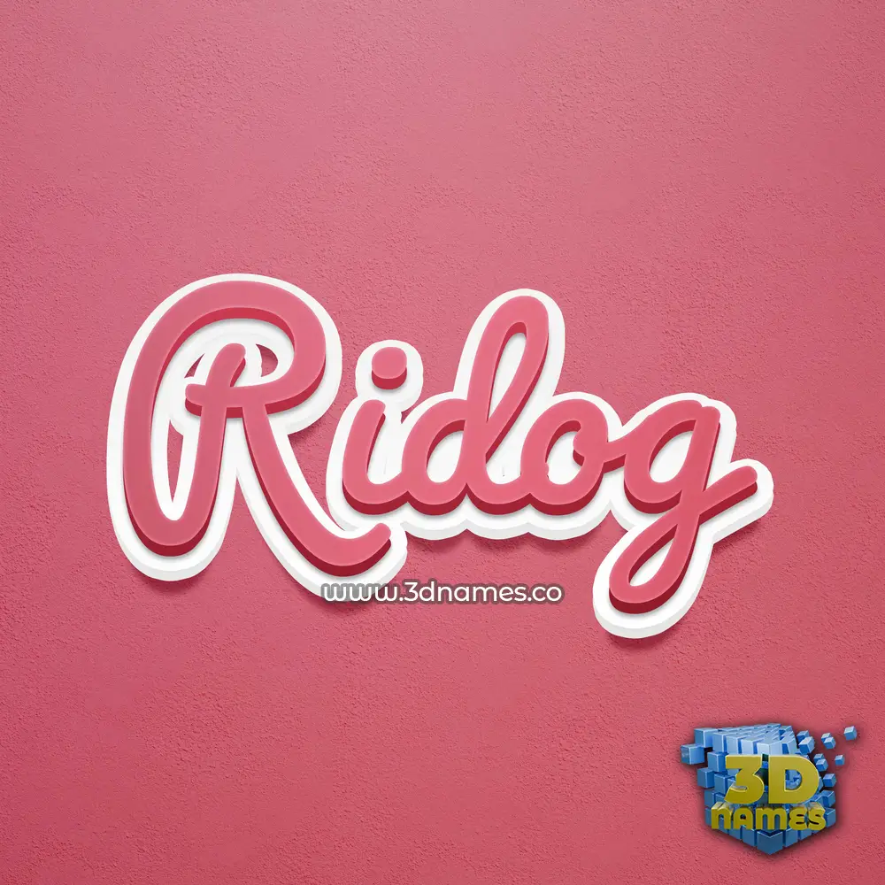 ridog in Red Scribble style - 3D name wallpaper