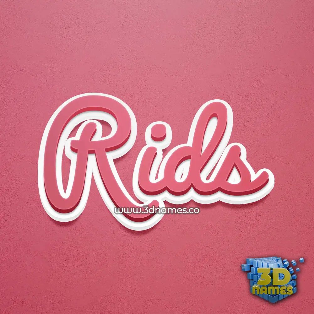 rids in Red Scribble style - 3D name wallpaper