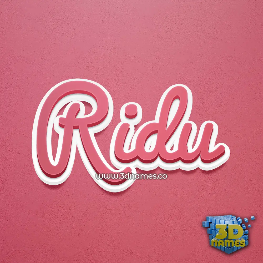 ridu in Red Scribble style - 3D name wallpaper