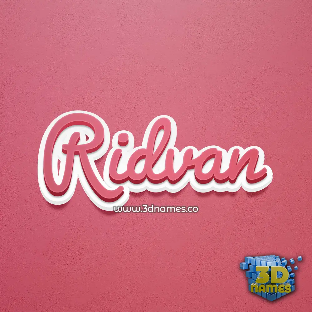 ridvan in Red Scribble style - 3D name wallpaper