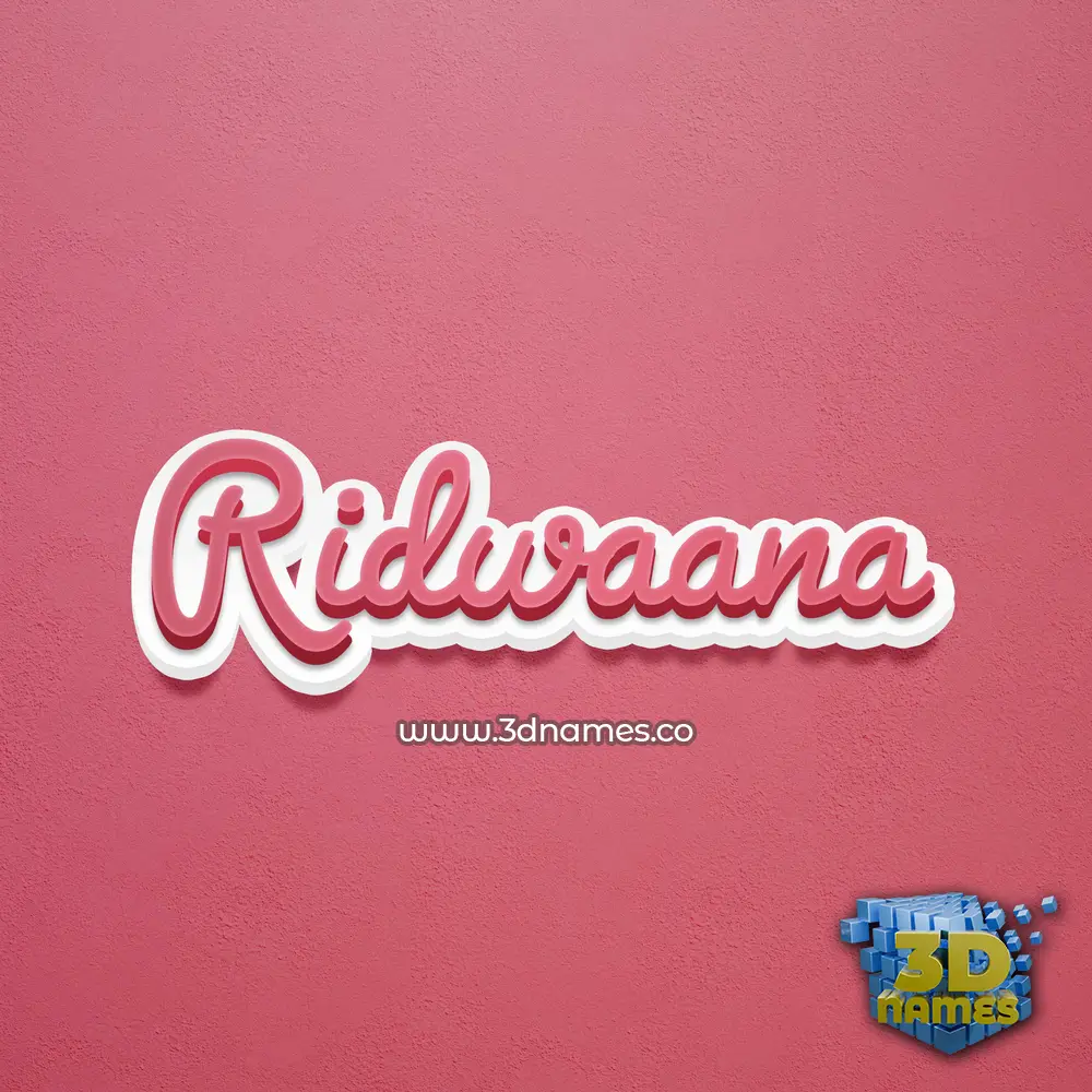 ridwaana in Red Scribble style - 3D name wallpaper
