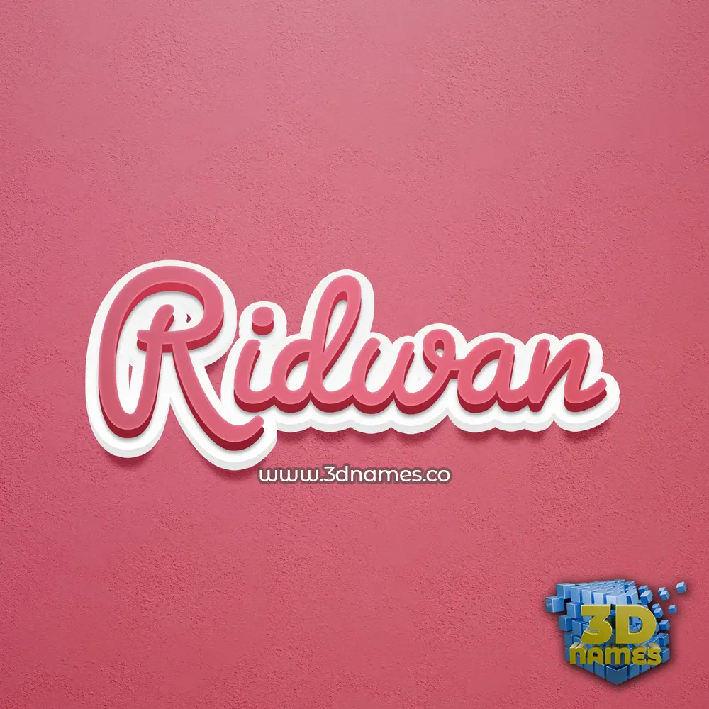 ridwan in Red Scribble style - 3D name wallpaper