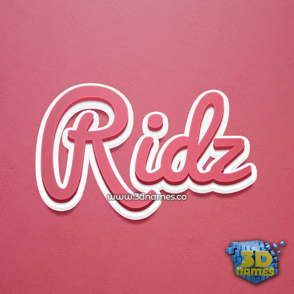 ridz in Red Scribble style - 3D name wallpaper