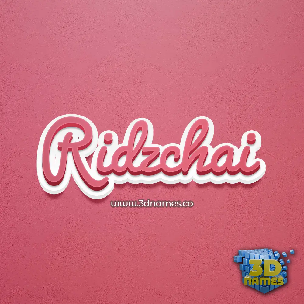 ridzchai in Red Scribble style - 3D name wallpaper