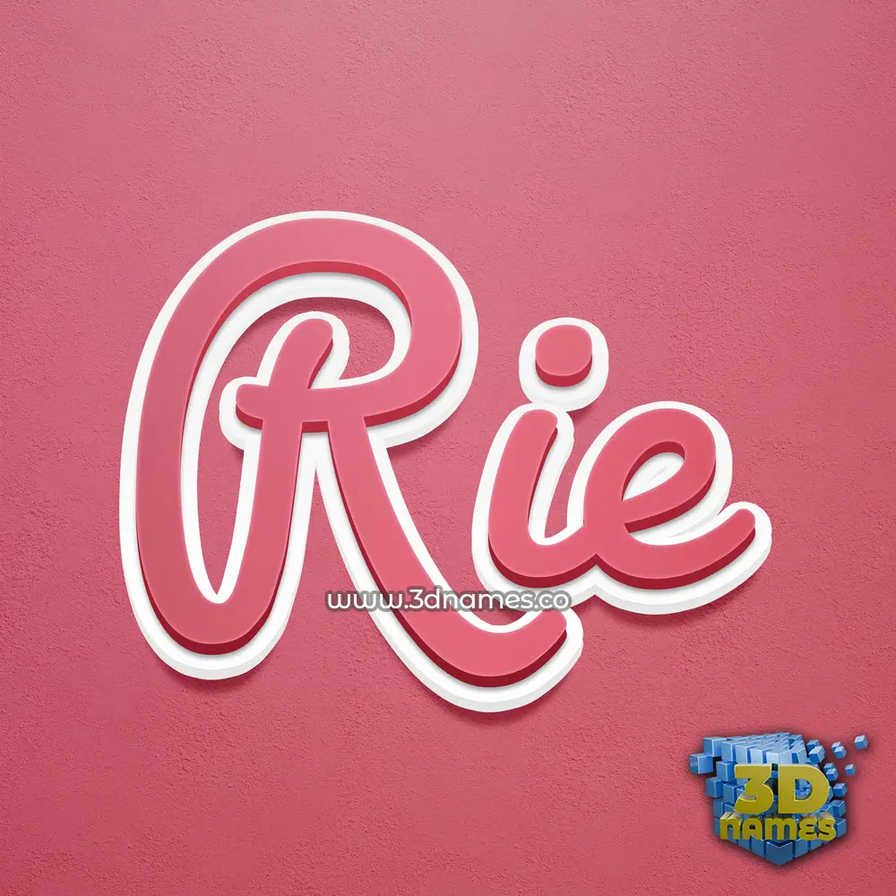 rie in Red Scribble style - 3D name wallpaper