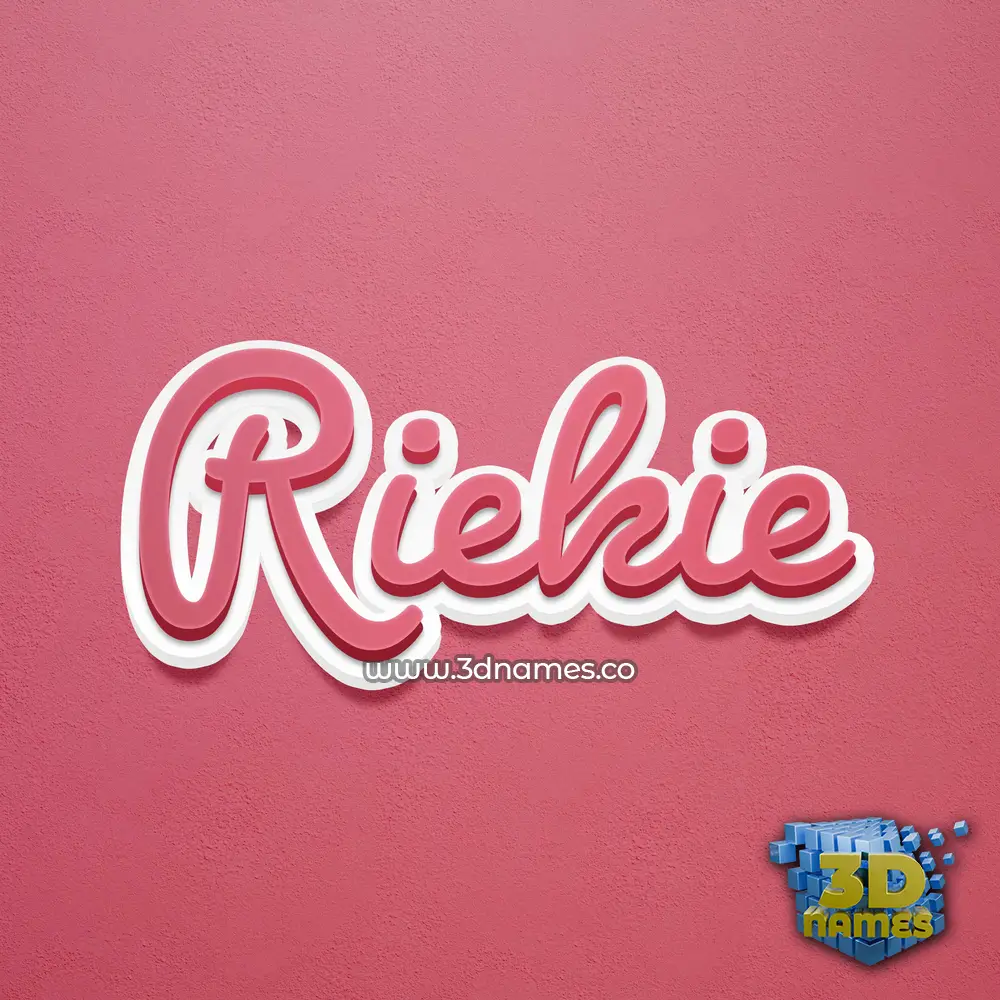 riekie in Red Scribble style - 3D name wallpaper