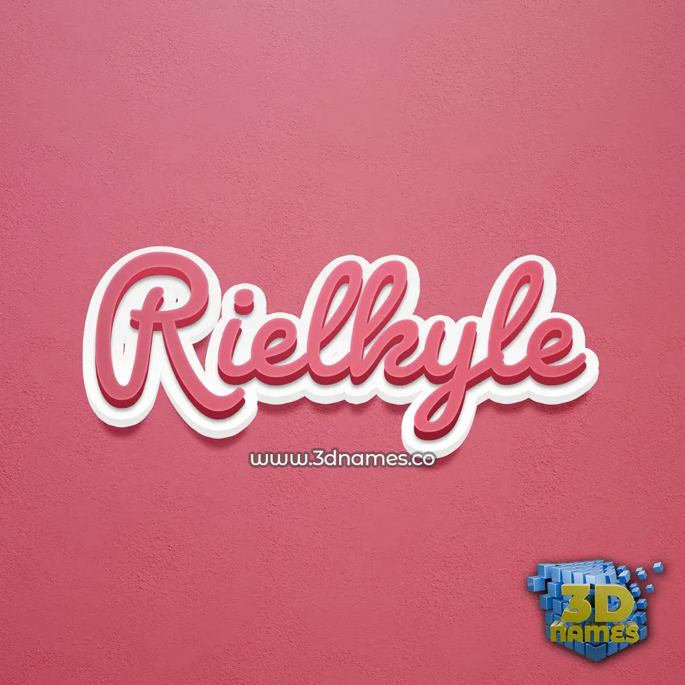 rielkyle in Red Scribble style - 3D name wallpaper