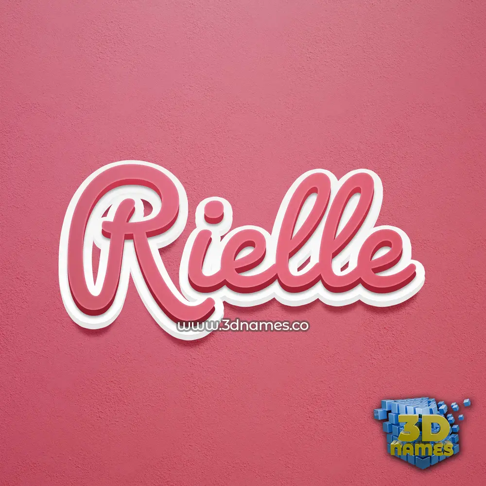 rielle in Red Scribble style - 3D name wallpaper