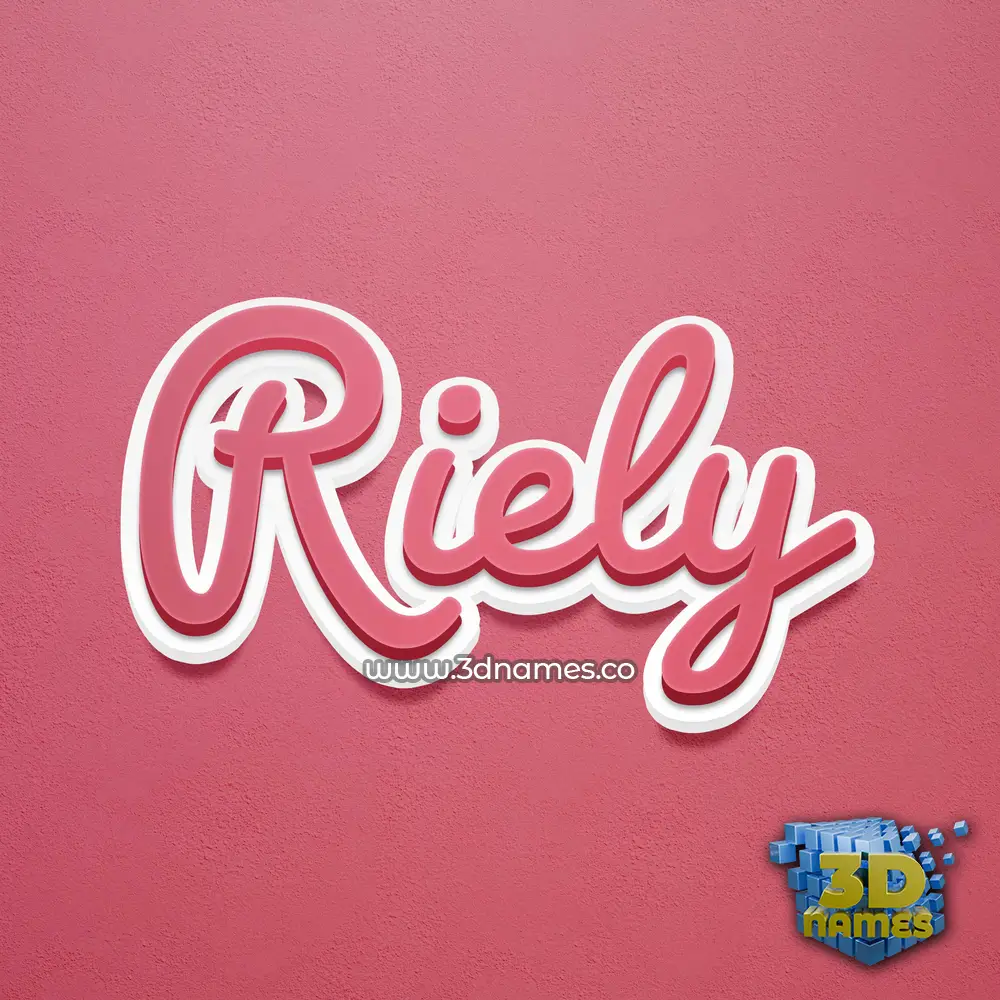 riely in Red Scribble style - 3D name wallpaper