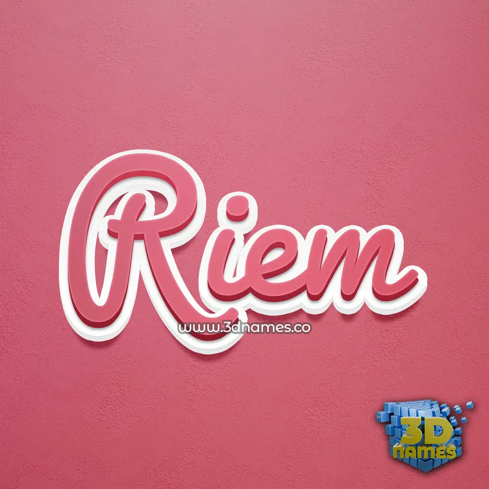 riem in Red Scribble style - 3D name wallpaper