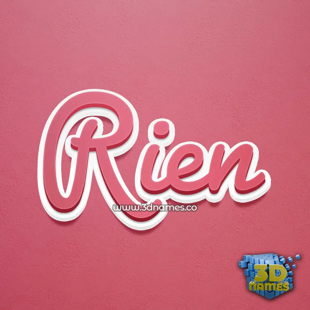 rien in Red Scribble style - 3D name wallpaper