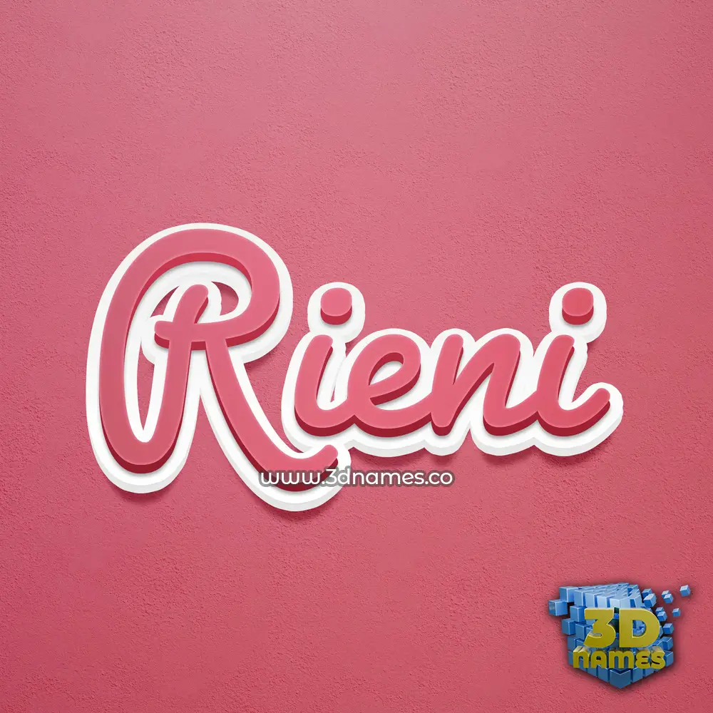 rieni in Red Scribble style - 3D name wallpaper