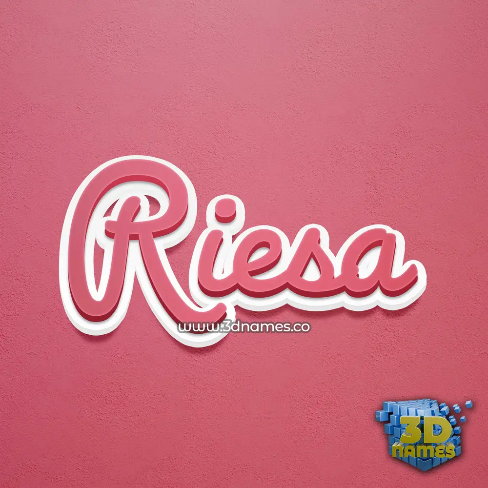 riesa in Red Scribble style - 3D name wallpaper