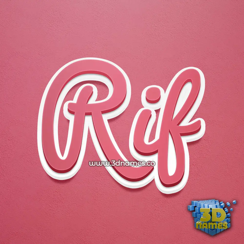 rif in Red Scribble style - 3D name wallpaper