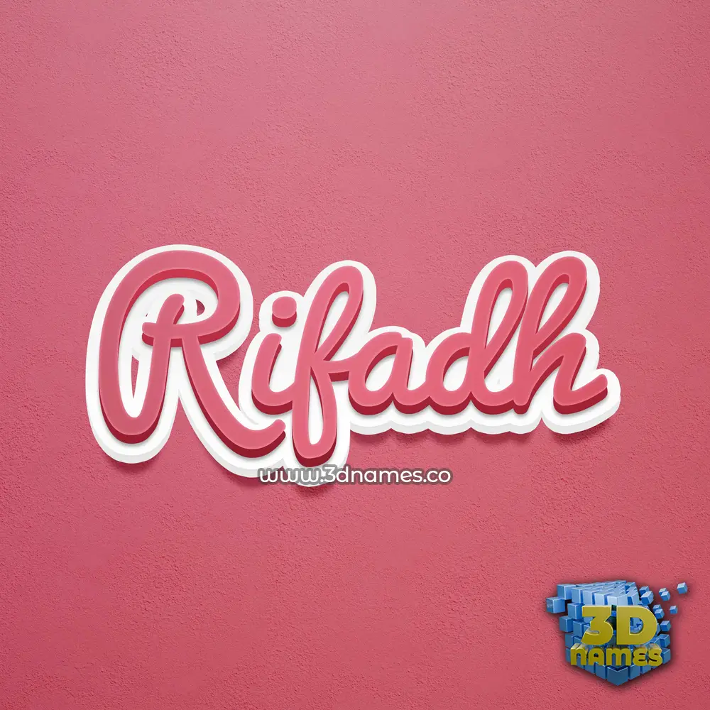 rifadh in Red Scribble style - 3D name wallpaper