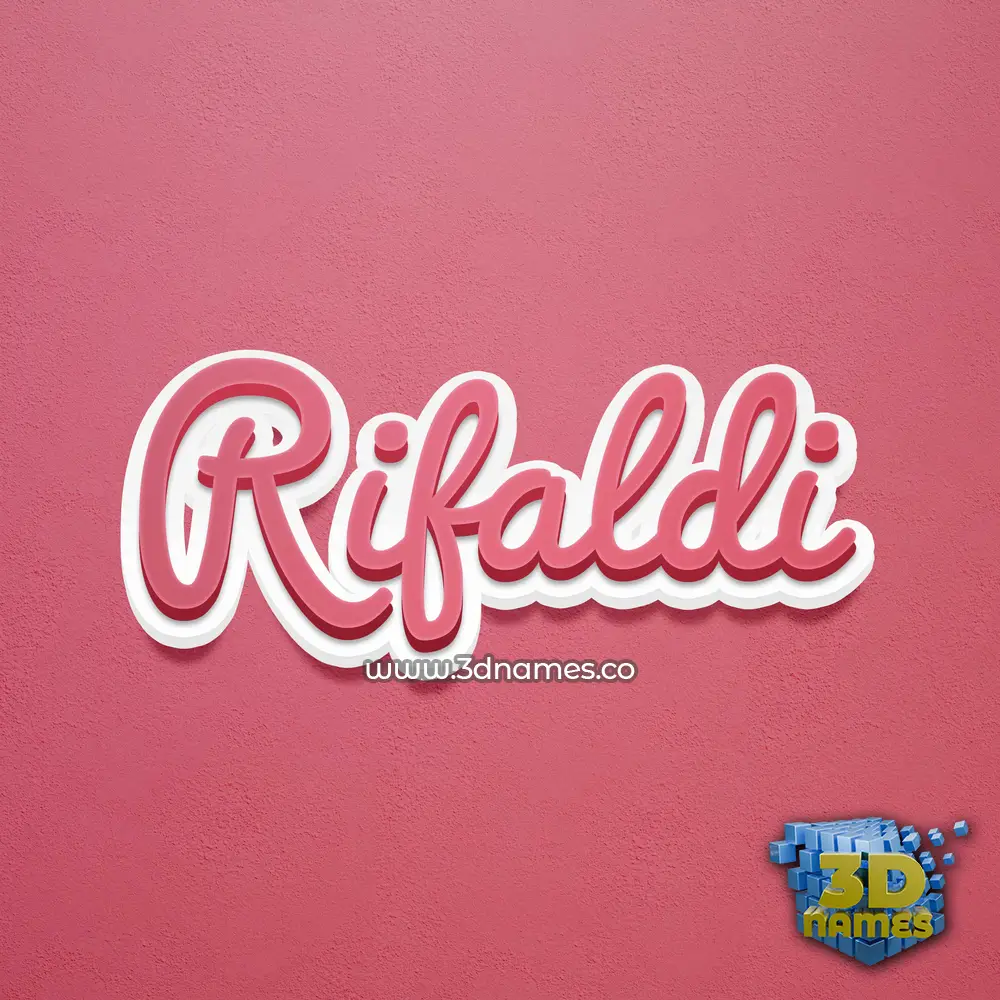 rifaldi in Red Scribble style - 3D name wallpaper