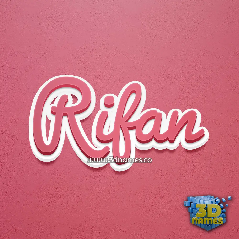 rifan in Red Scribble style - 3D name wallpaper