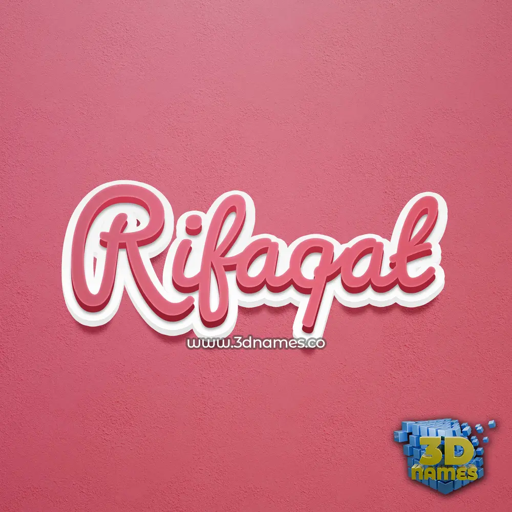 rifaqat in Red Scribble style - 3D name wallpaper