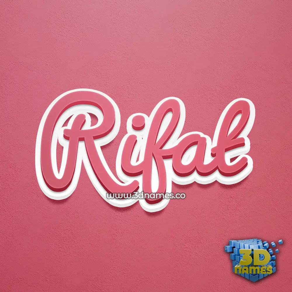 rifat in Red Scribble style - 3D name wallpaper