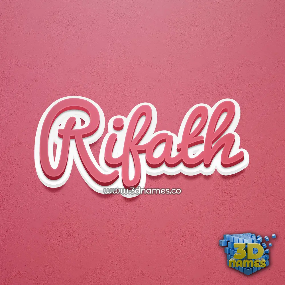 rifath in Red Scribble style - 3D name wallpaper