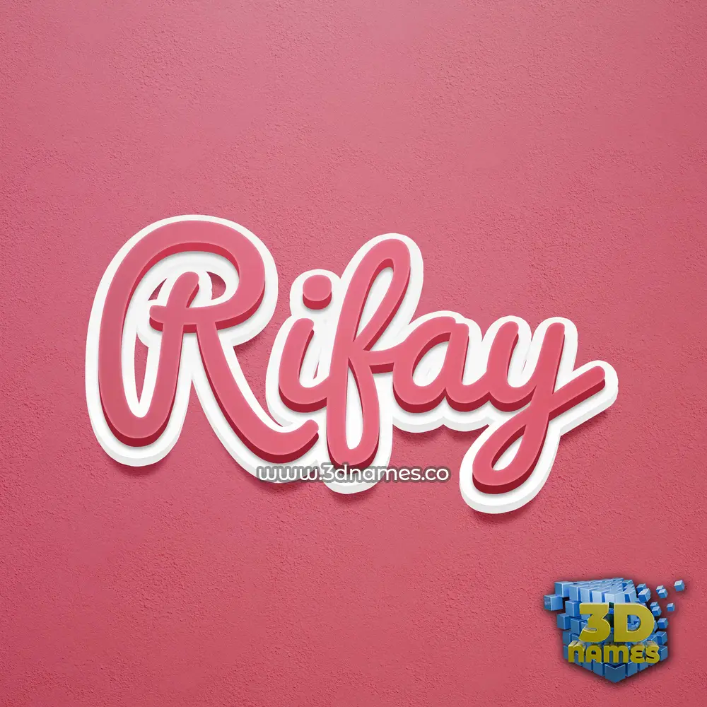 rifay in Red Scribble style - 3D name wallpaper