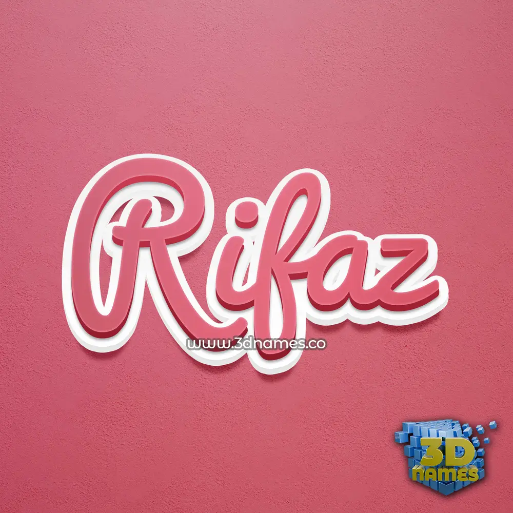 rifaz in Red Scribble style - 3D name wallpaper