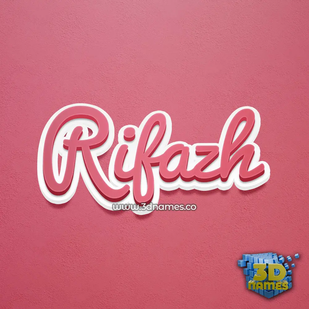 rifazh in Red Scribble style - 3D name wallpaper