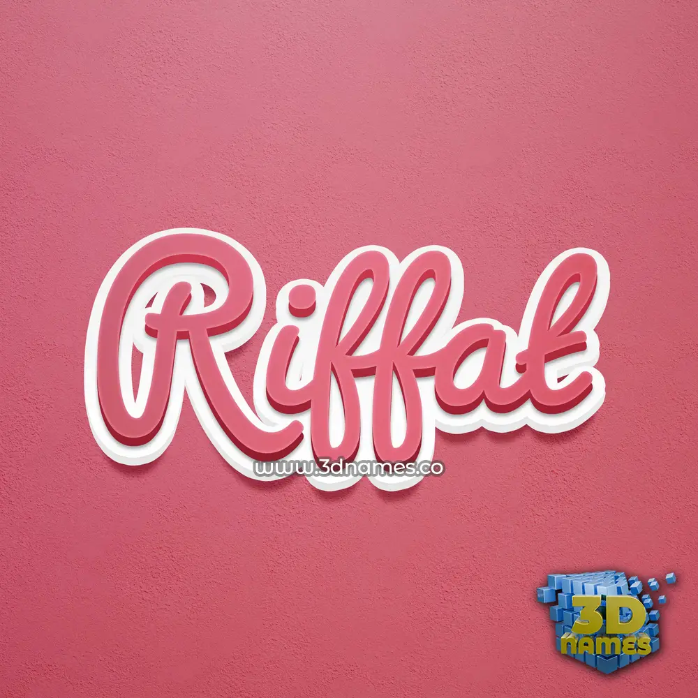riffat in Red Scribble style - 3D name wallpaper
