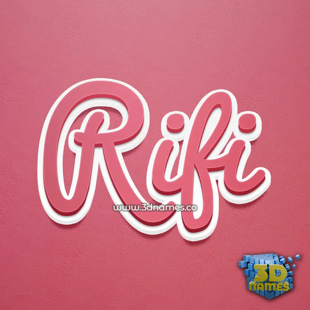 rifi in Red Scribble style - 3D name wallpaper