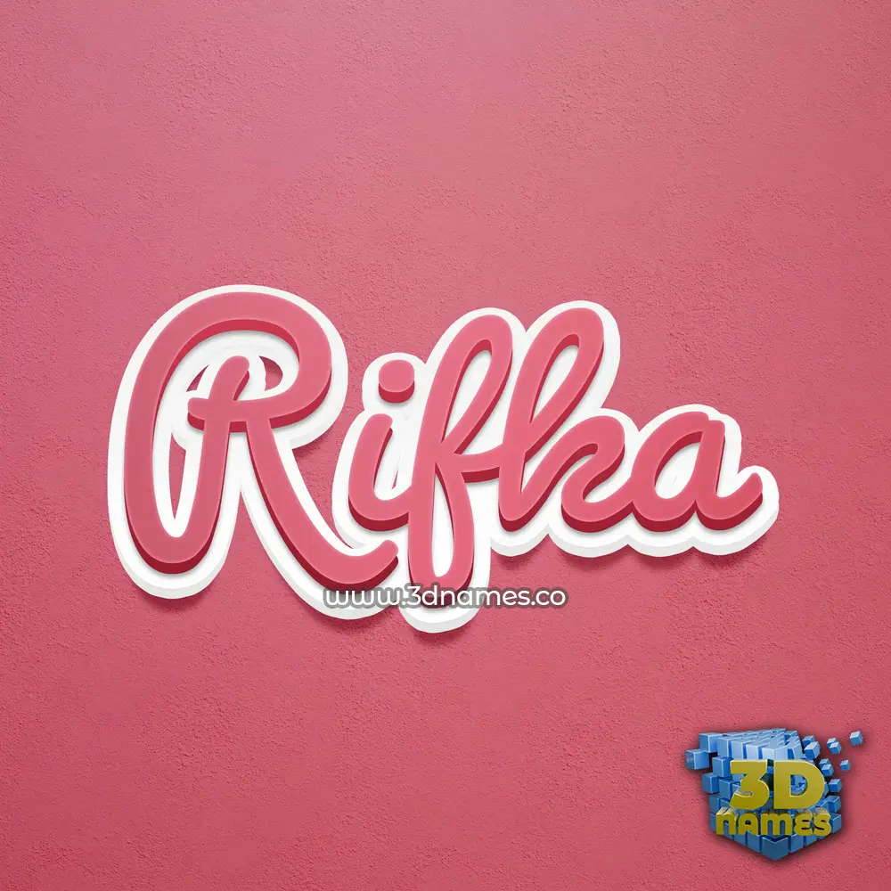 rifka in Red Scribble style - 3D name wallpaper