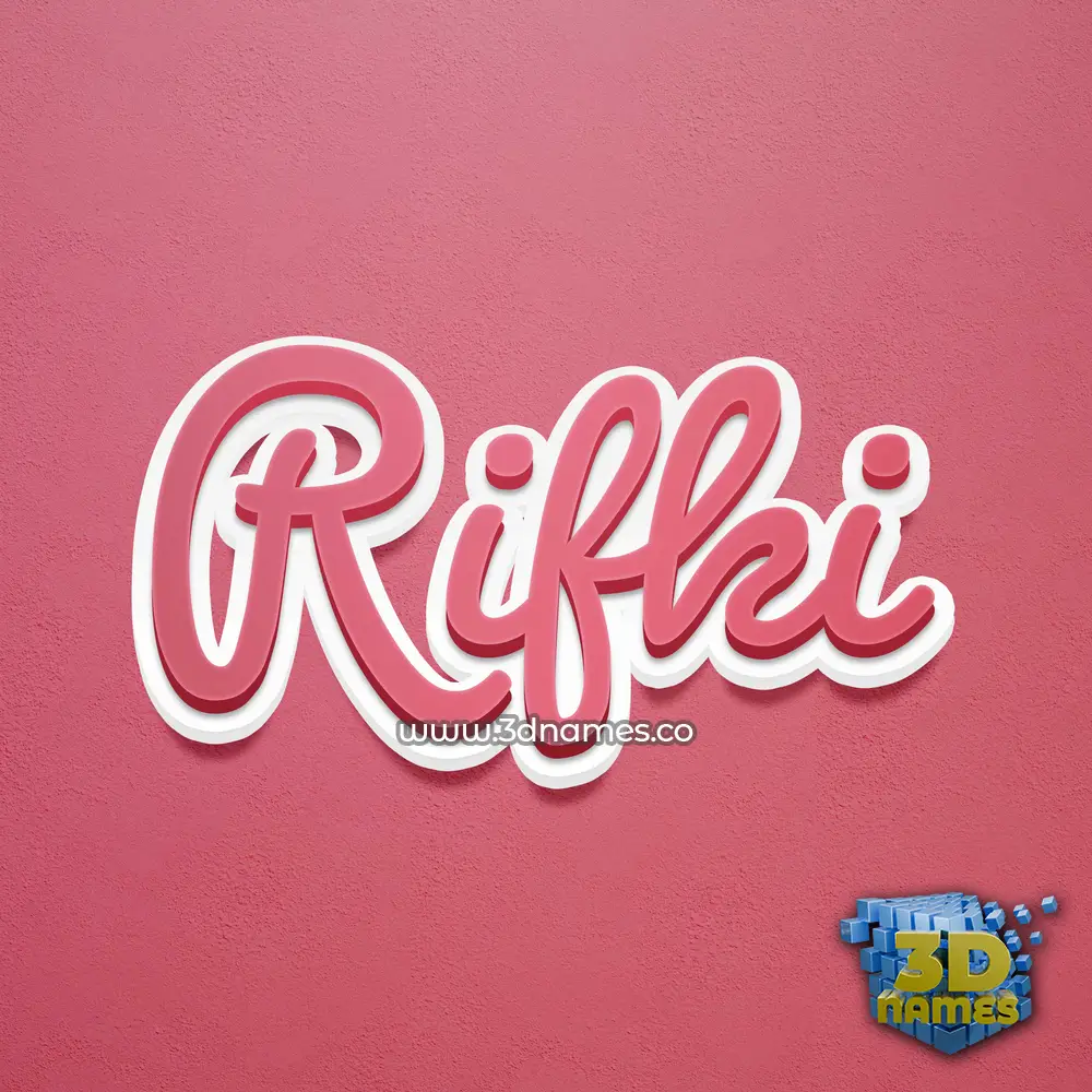 rifki in Red Scribble style - 3D name wallpaper