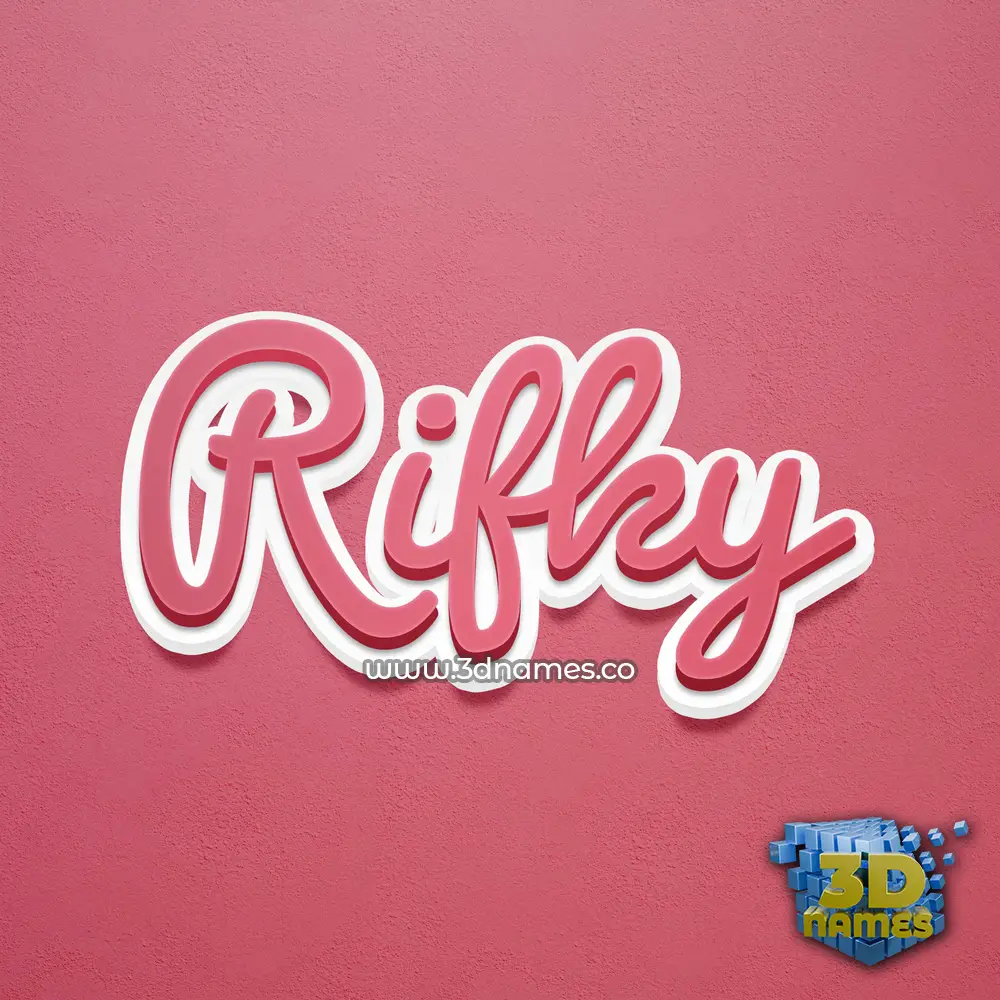 rifky in Red Scribble style - 3D name wallpaper