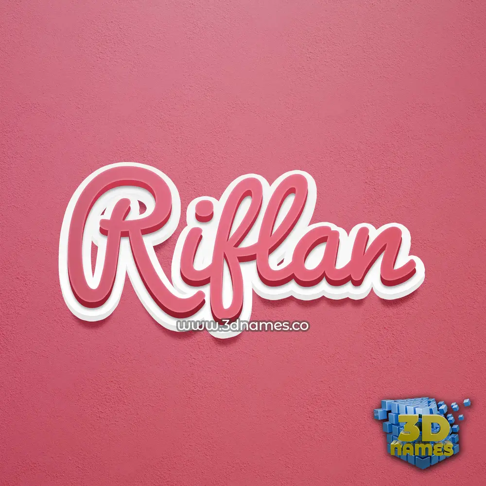riflan in Red Scribble style - 3D name wallpaper
