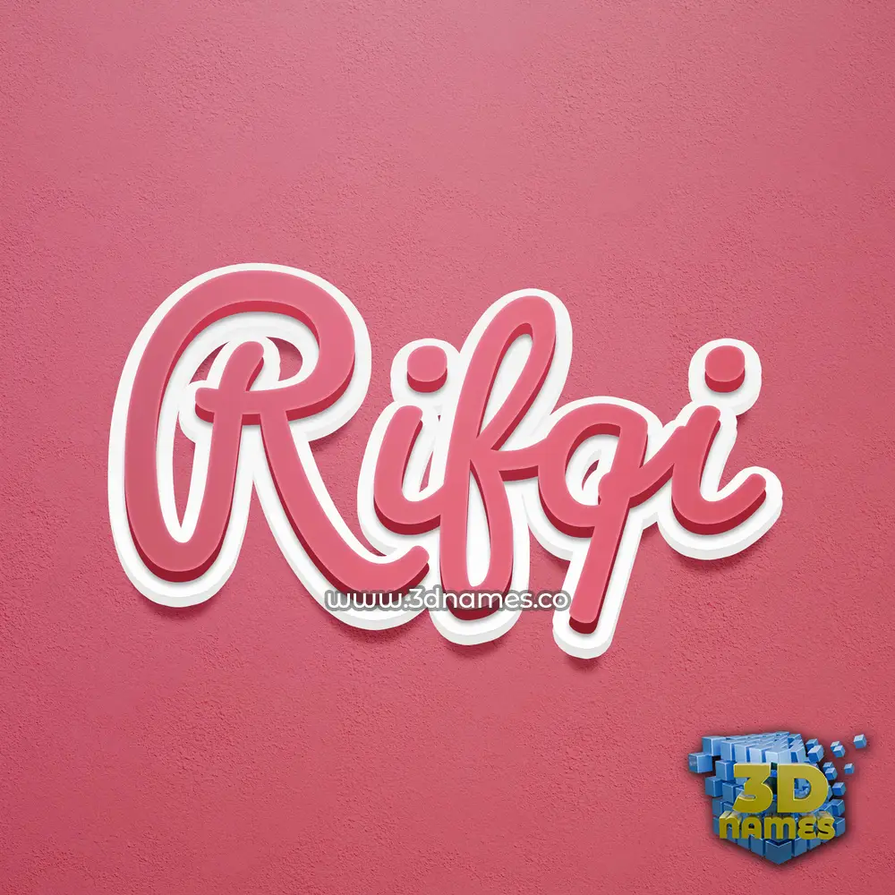 rifqi in Red Scribble style - 3D name wallpaper