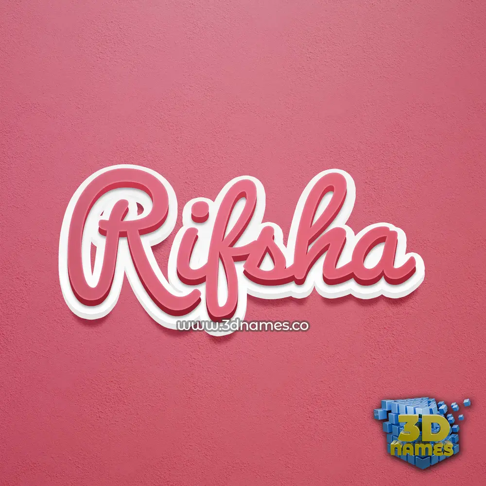rifsha in Red Scribble style - 3D name wallpaper