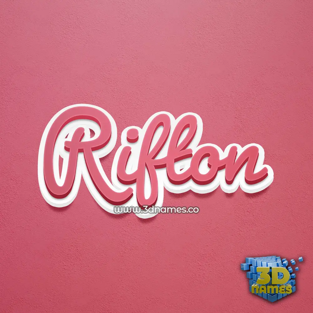 rifton in Red Scribble style - 3D name wallpaper