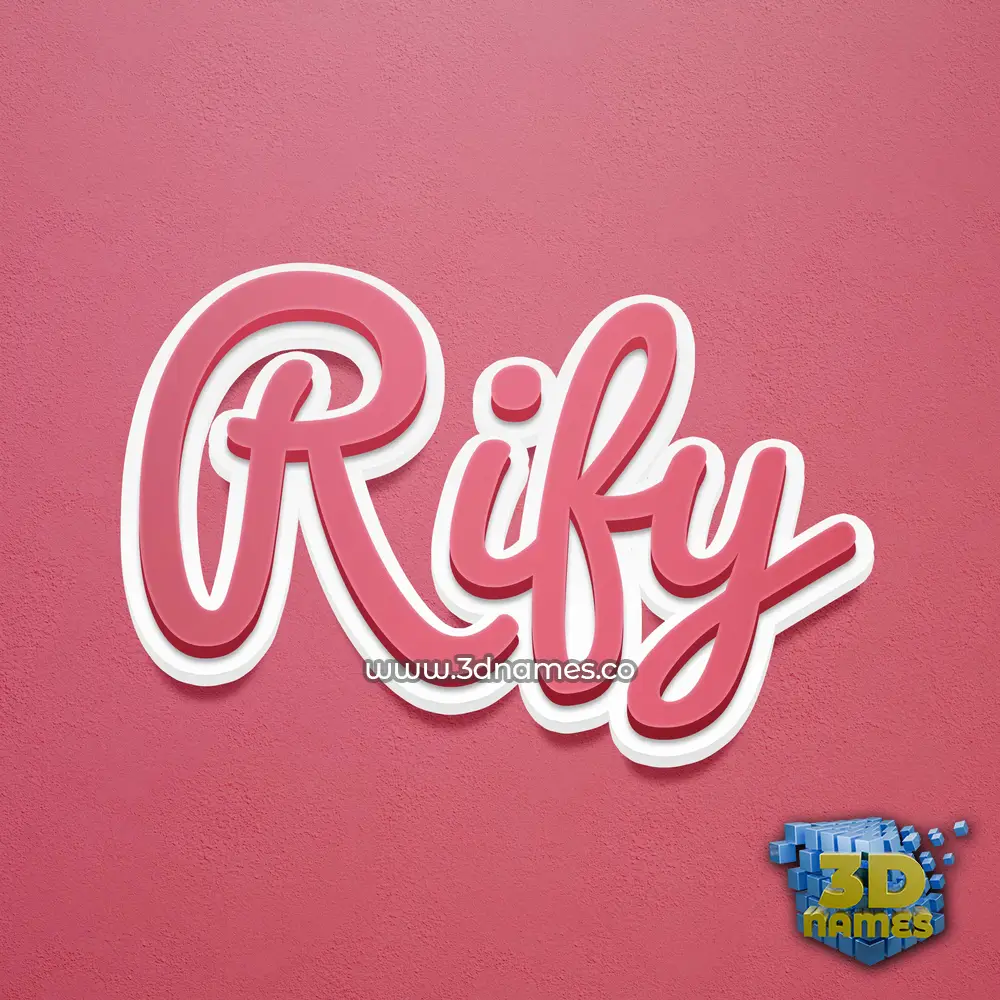 rify in Red Scribble style - 3D name wallpaper