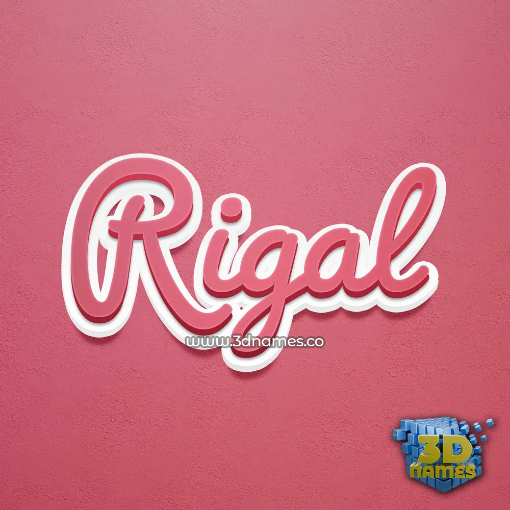rigal in Red Scribble style - 3D name wallpaper
