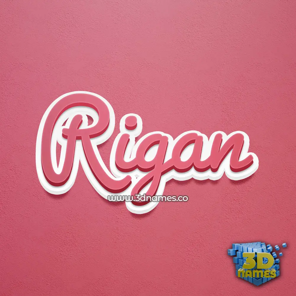 rigan in Red Scribble style - 3D name wallpaper