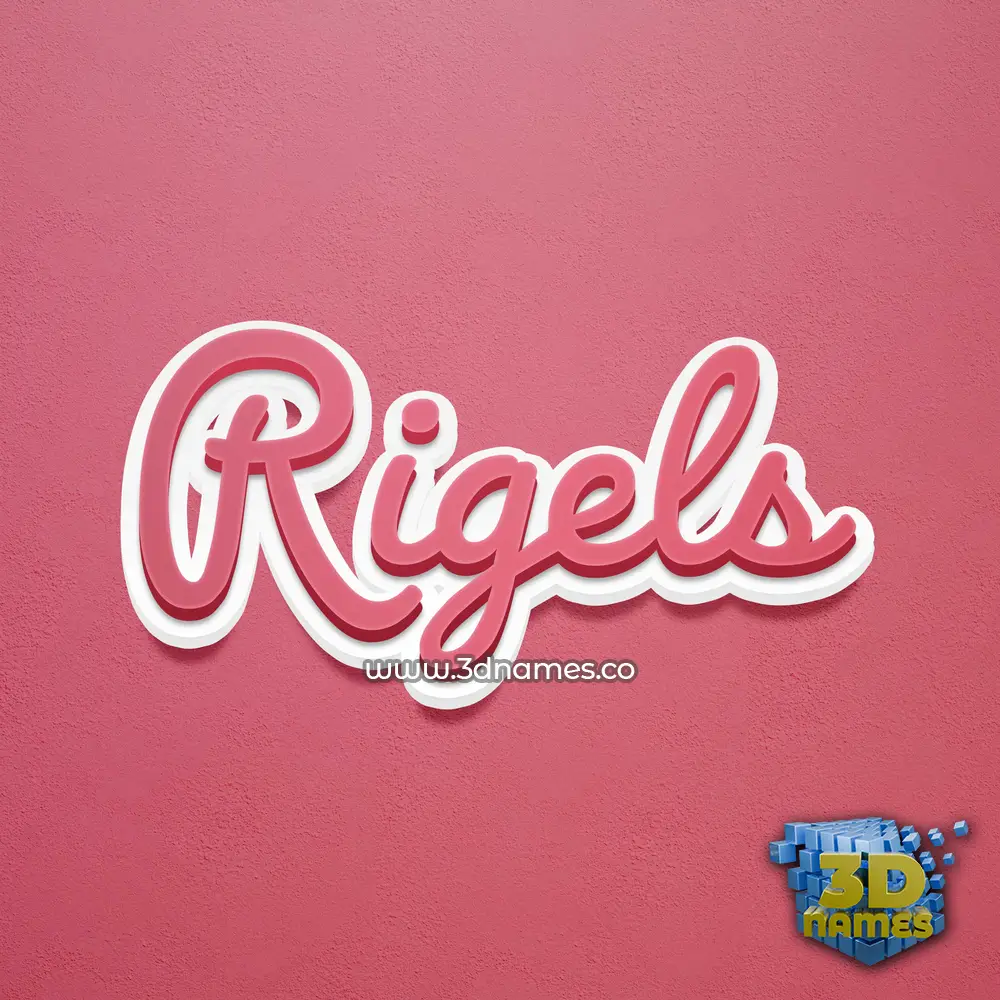 rigels in Red Scribble style - 3D name wallpaper