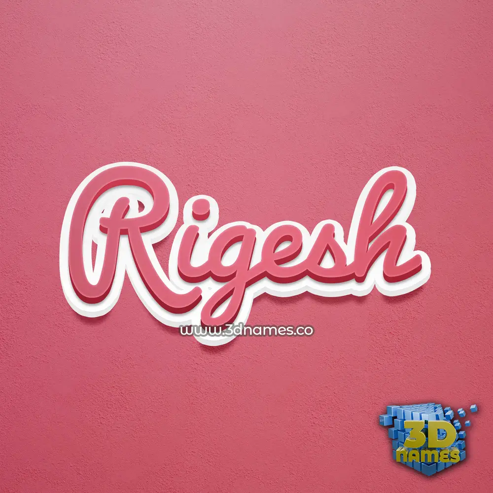 rigesh in Red Scribble style - 3D name wallpaper