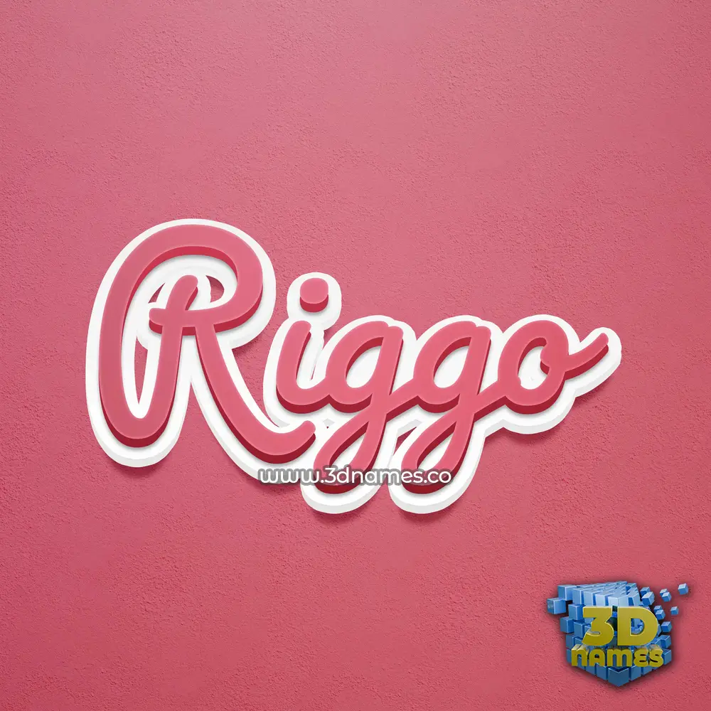riggo in Red Scribble style - 3D name wallpaper