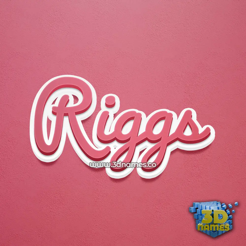 riggs in Red Scribble style - 3D name wallpaper