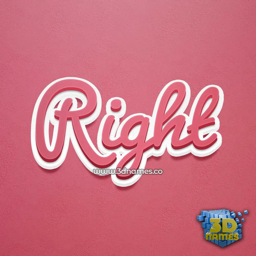 right in Red Scribble style - 3D name wallpaper